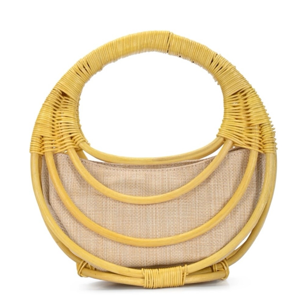 NWT Antik Kraft Natural Woven Rattan Handbag
